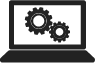 laptop with gear icon
